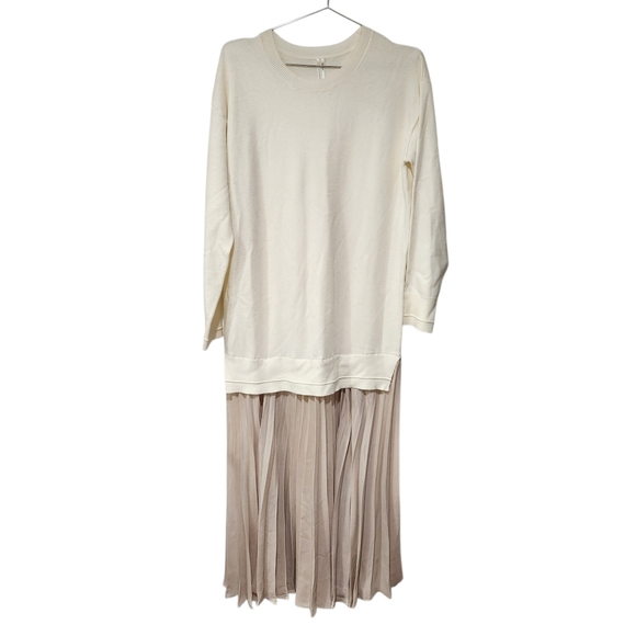 Anthropologie Pleated Twofer Sweater Dress Size Small - Picture 3 of 7